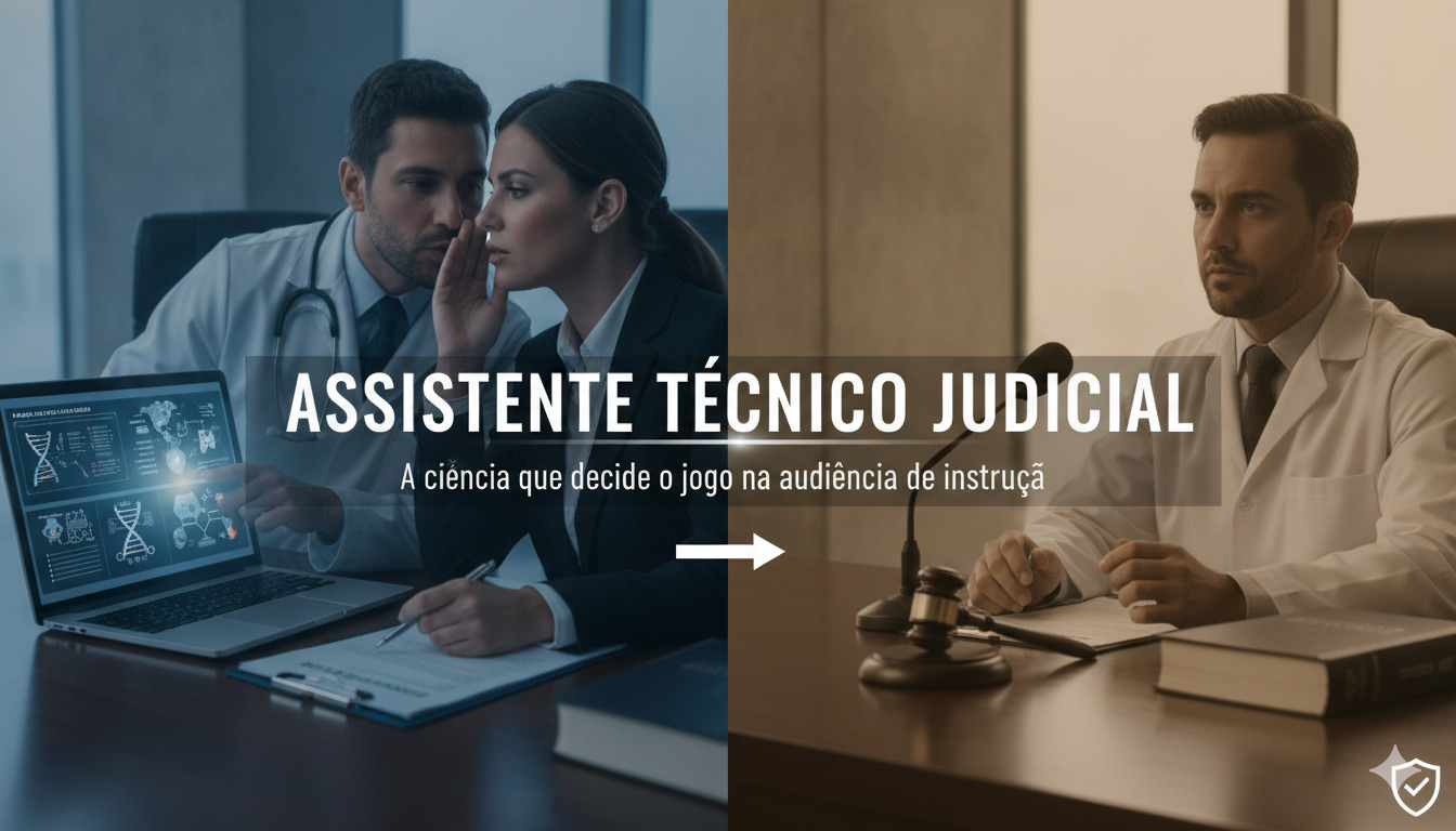 Assistente Técnico ao lado do advogado na audiência